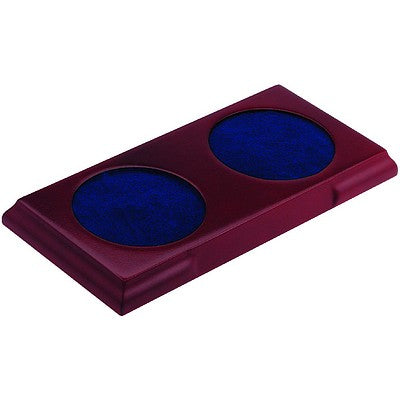 Rectangle Wooden Base - (2 X 76mm Recess)      8.75 X 4.25in