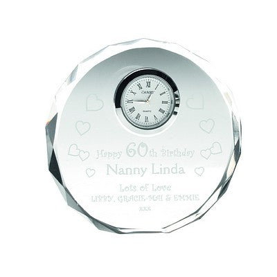 Clear Glass Round Clock (20mm Thick) - 4.5in