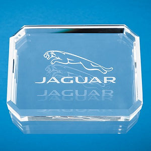10cm x 7.5cm Optical Crystal Facet Rectangle Paperweight
