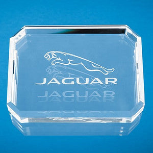 10cm x 7.5cm Optical Crystal Facet Rectangle Paperweight