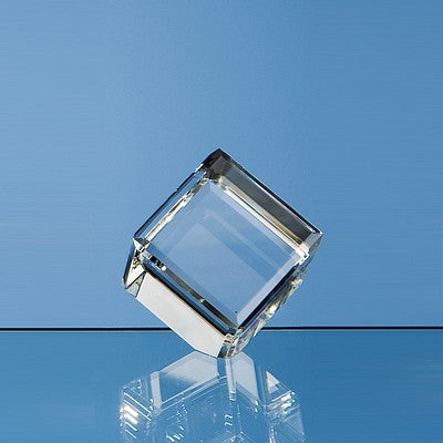 5cm Optical Crystal Bevel Edged Cube