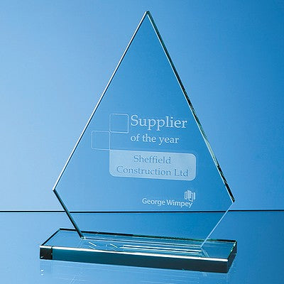 19cm x 15cm x 12mm Jade Glass Peak Award