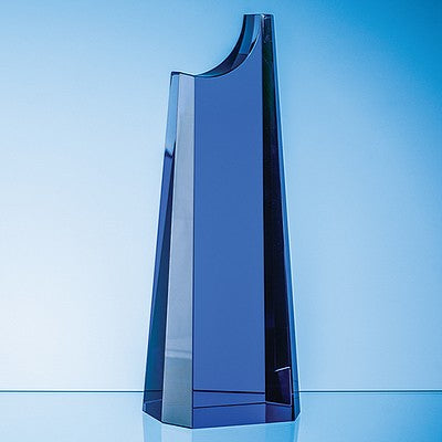 28cm Cobalt Blue Optical Crystal Summit Award