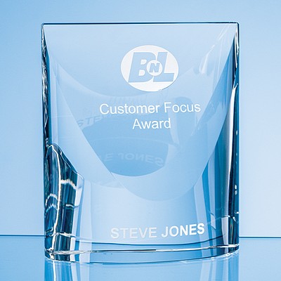 14cm Optical Crystal Majestic Oval Column Award