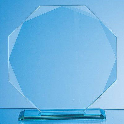 10mm Jade Glass Facetted Octagon Award
