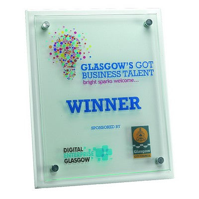 White Plaque With 6mm Glass Front - 9 X 12in