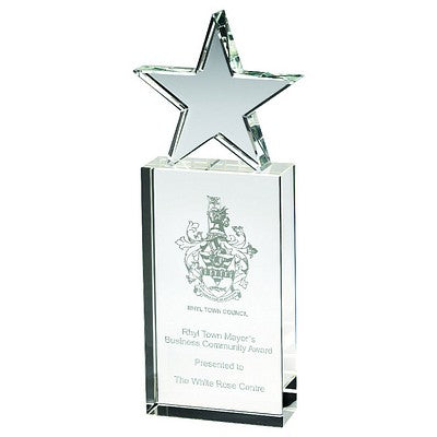 Clear Glass Block With Glass Star