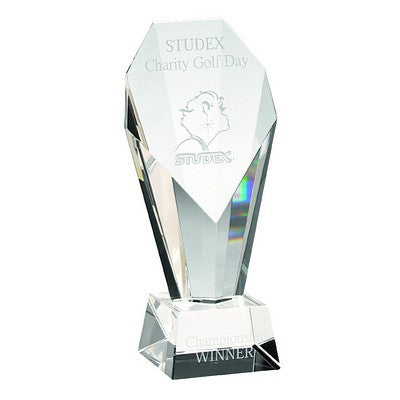 Clear Glass Obelisk On Base