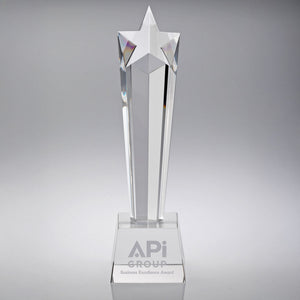 Clear Glass Star Column on Base
