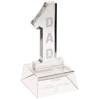Clear Glass 'No.1' On Base - 5.5in