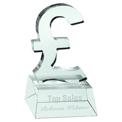 Clear Glass 'Pound Sign' On Base - 4.75in