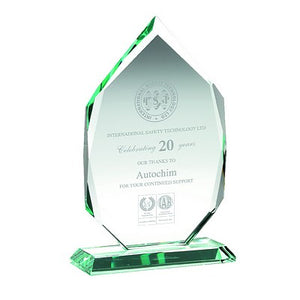 Jade Glass Diamond In Quality Wood Box (19mm Thick) - 14in