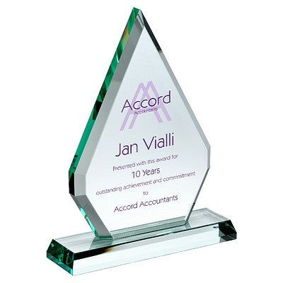 Jade Glass Chunky Diamond Plaque (19mm Thick)