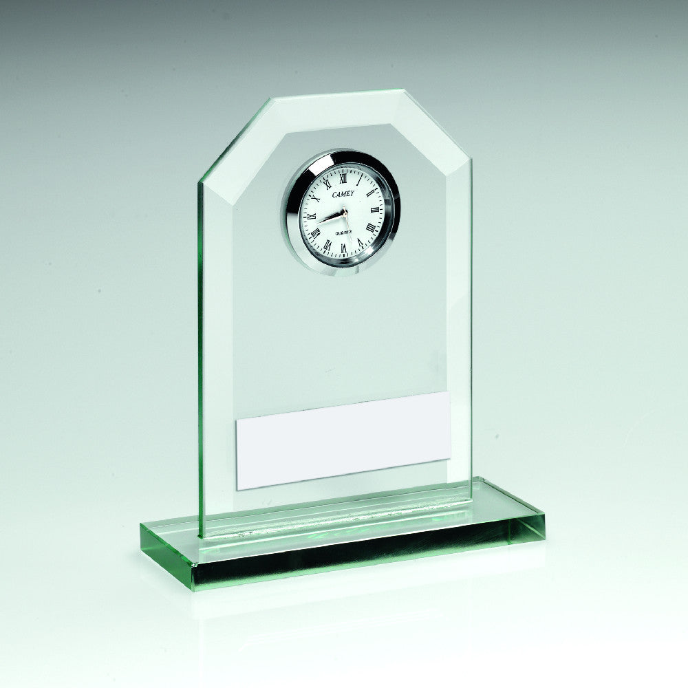 Jade Glass Clock With Plate