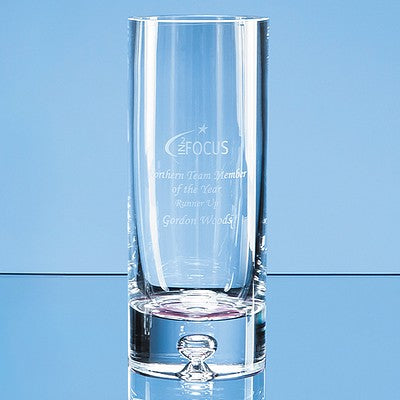 20cm Handmade Bubble Base Cylinder Vase