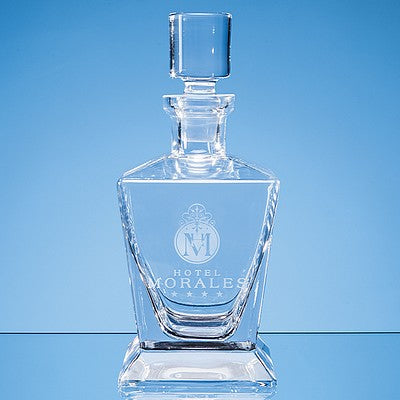 0.75ltr Handmade Tapered Square Spirit Decanter