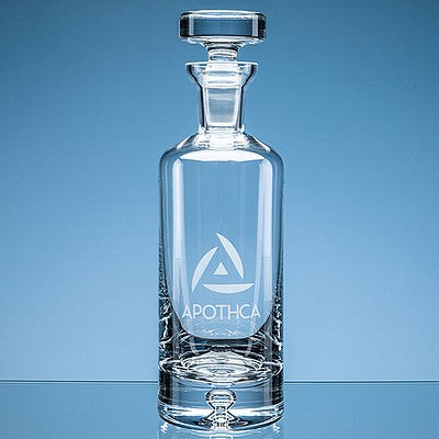 0.75ltr Handmade Bubble Base Arran Round Decanter