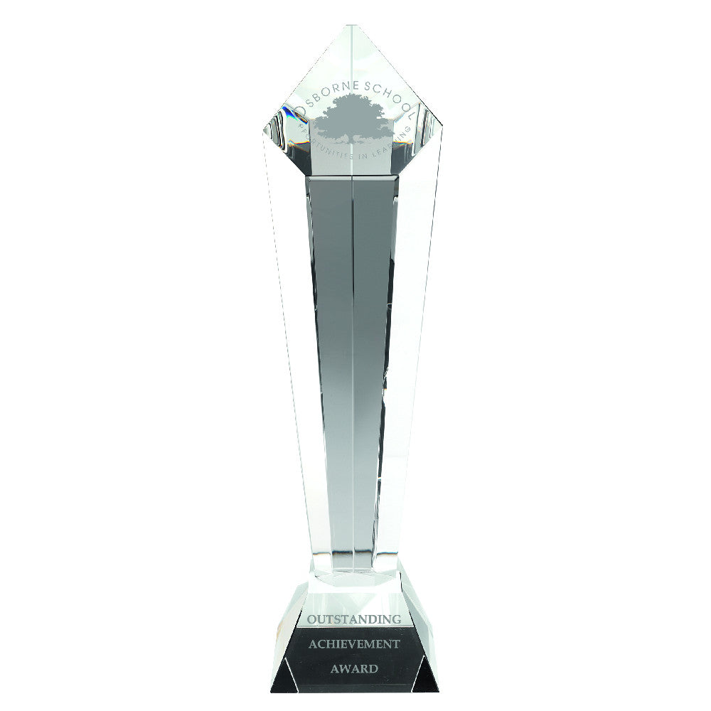 Clear Glass Pentagon Column On Base