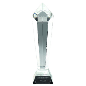 Clear Glass Pentagon Column On Base