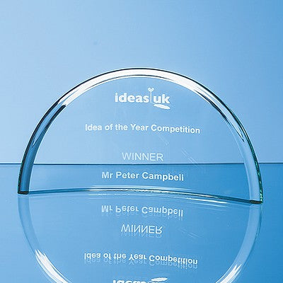 10cm x 19.5cm x 1cm Jade Glass Half Moon Crescent