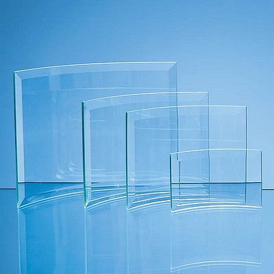 13.5cm x 19cm x 5mm Jade Glass Bevelled Crescent