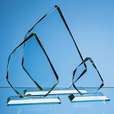 11.5cm x 9.5cm x 15mm Jade Glass Facetted Ice Peak Award