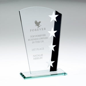 Jade Glass Shield With Silver/Black Star Design (4mm Thick)