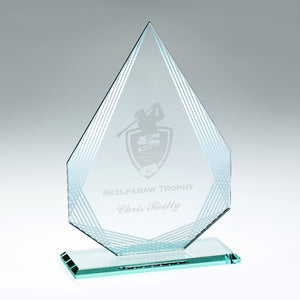 Jade Glass Diamond With Silver Lined Edges      (4mm Thick) -  8in
