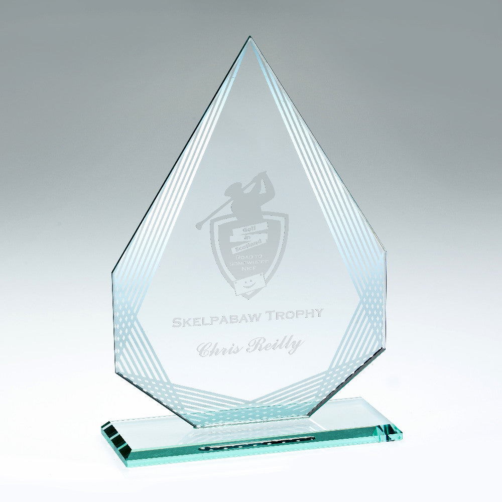 Jade Glass Diamond With Silver Lined Edges      (4mm Thick)