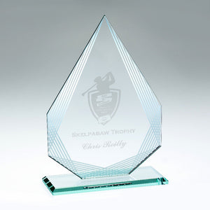 Jade Glass Diamond With Silver Lined Edges      (4mm Thick)