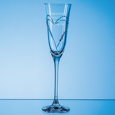 160ml 'Beloved Heart' Diamante Champagne Flute