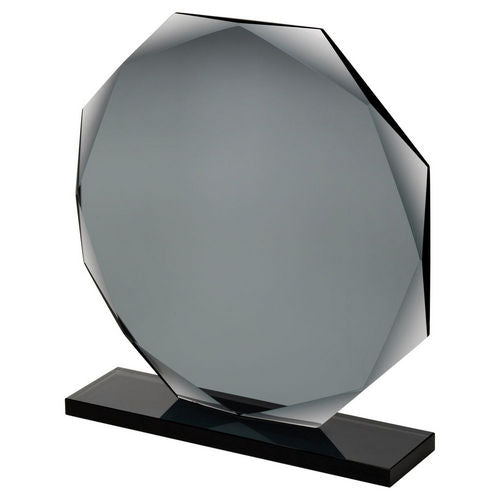 Smoked Black Glass Octagon Plaque (10mm Thick)