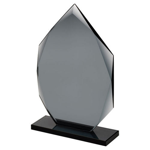 Smoked Black Glass Diamond Plaque (10mm Thick)