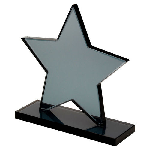 Smoked Black Glass Star Plaque (10mm Thick)