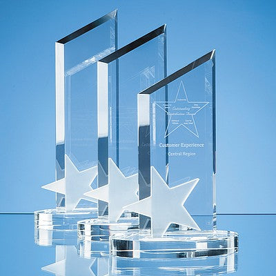 30cm Optical Crystal Peak with Frosted Star Award
