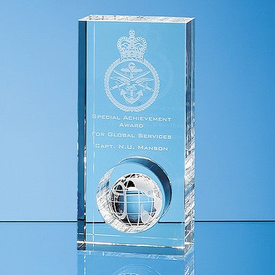 17cm Optical Crystal Globe in the Hole Award