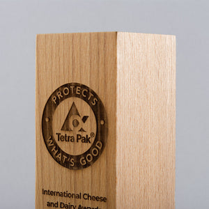 Engraved Beech Square Column Award