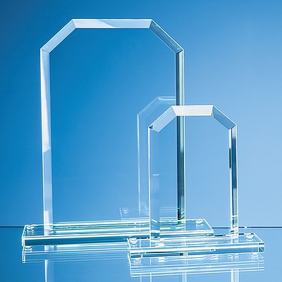 15cm x 9.5cm x 12mm Jade Glass Bevelled Edge Honour Award