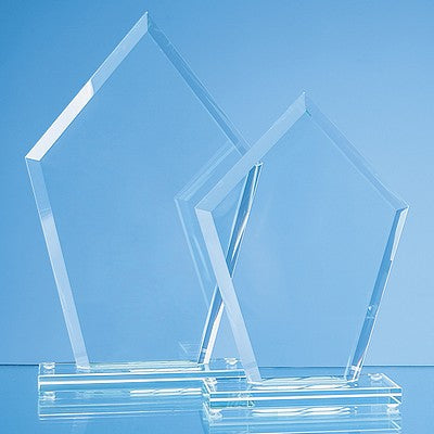 20cm x 14.5cm x 12mm Jade Glass Bevelled Edge Diamond Award