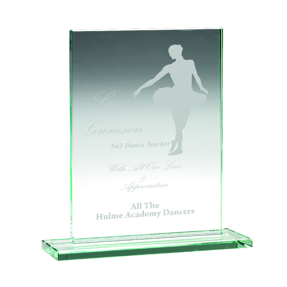 Jade Glass Rectangle Plaque (10mm Thick) -     8.25in