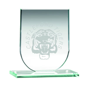 Jade Glass Shield Plaque (6mm Thick) - 5.25in