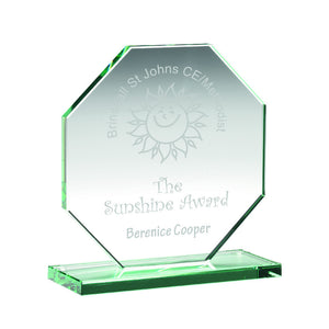 Jade Glass Octagon Plaque (10mm Thick) -        8.25in