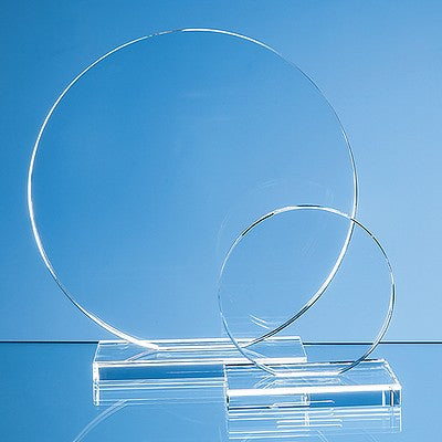 20cm x 12mm Clear Glass Circle Award