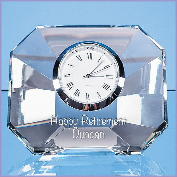 8.5cm Optical Crystal Wedge Clock