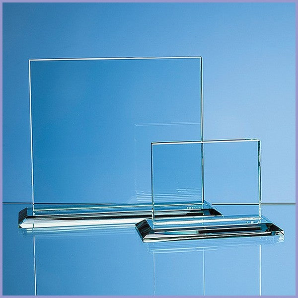 9cm X 12cm X 12mm Jade Glass Horizontal Rectangle Award