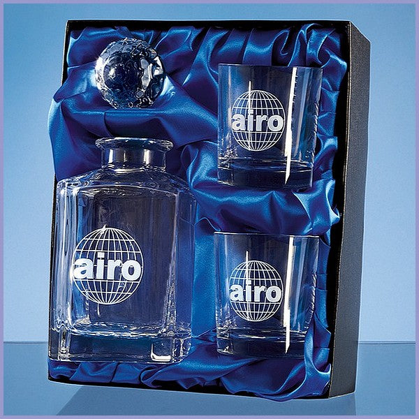 3pc Plain Whisky Set In A Satin Lined Presentation Box