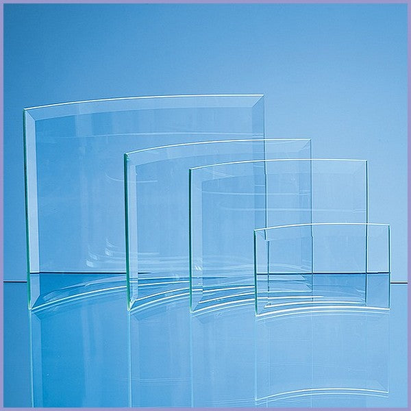 17.5cm X 23cm X 5mm Jade Glass Bevelled Crescent