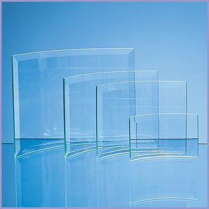 17.5cm X 23cm X 5mm Jade Glass Bevelled Crescent