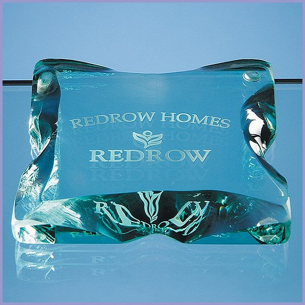 9cm Glenshiel Chipped Edge Jade Glass Coaster